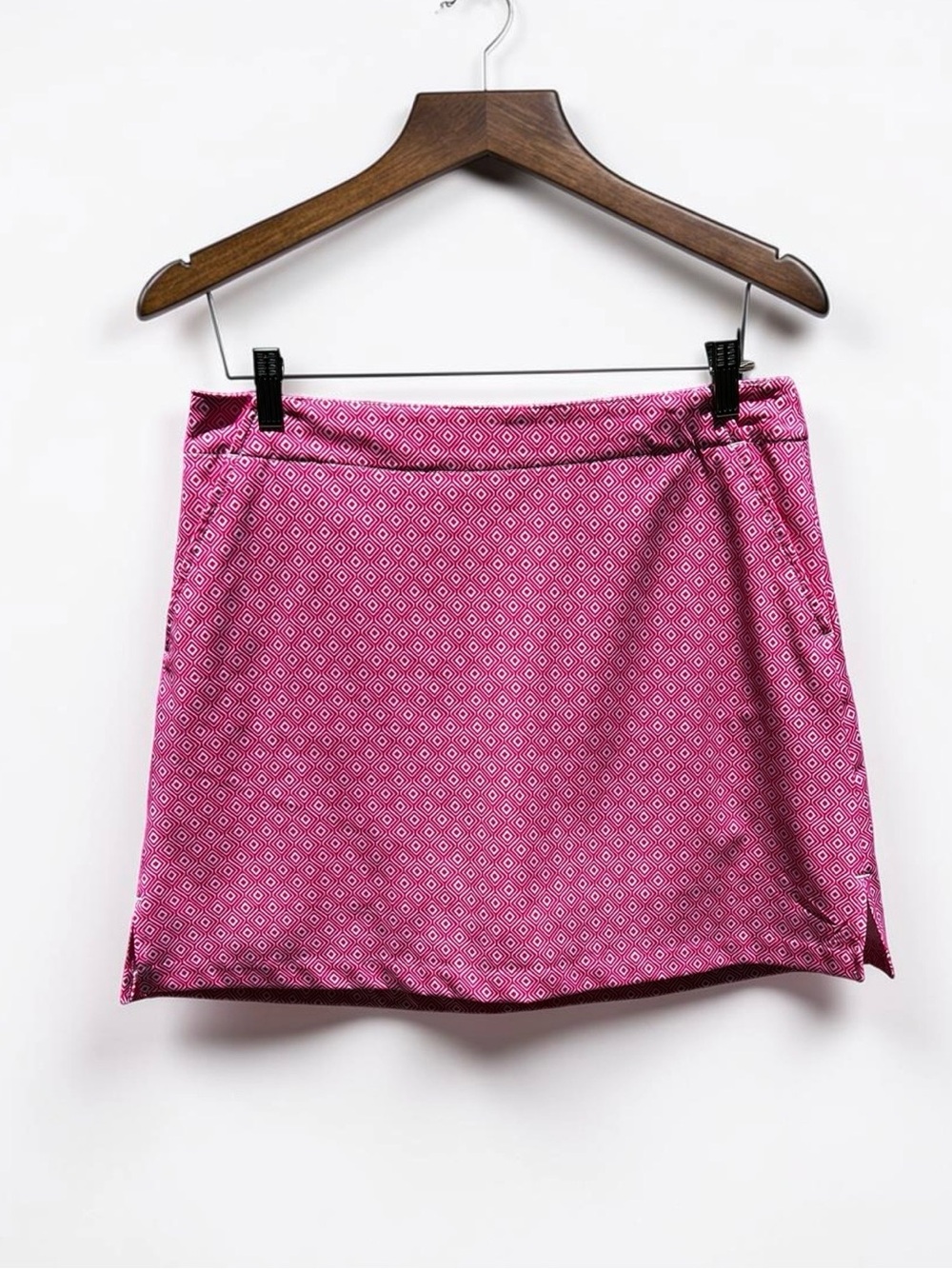 🌻Lady Hagen Golf Skort Magenta Pink Geometric Athletic Tennis Zip Size 8